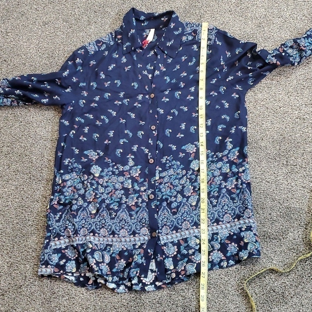 NEW Anthropologie Womens RAGA Floral Button down Shirt sz S - Picture 6 of 7